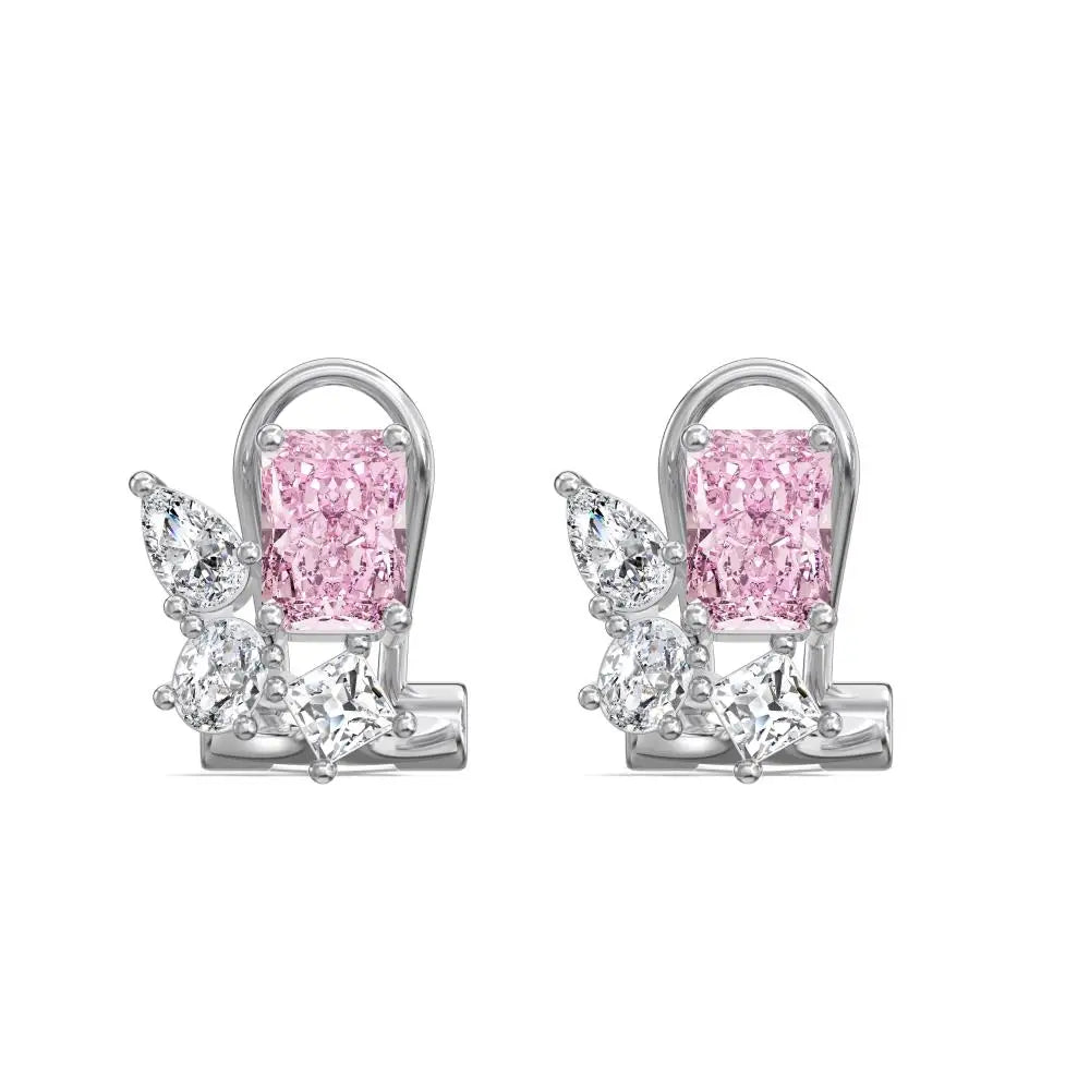KAKODIY No Minimum Quantity 925 Sterling Silver Stud Earrings with Colored Zirconia Paving 18K Gold Plated Earrings