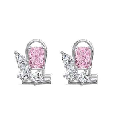 KAKODIY No Minimum Quantity 925 Sterling Silver Stud Earrings with Colored Zirconia Paving 18K Gold Plated Earrings