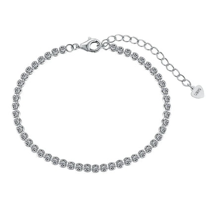 Dropshipping Wholesale Jewelry S925 Sterling Silver Bead Bracelets Cz Cubic Zirconia Tennis Chain Link Bracelet for Men Women