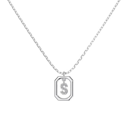 925 Sterling Silver CZ Initial Necklace by KAKODIY