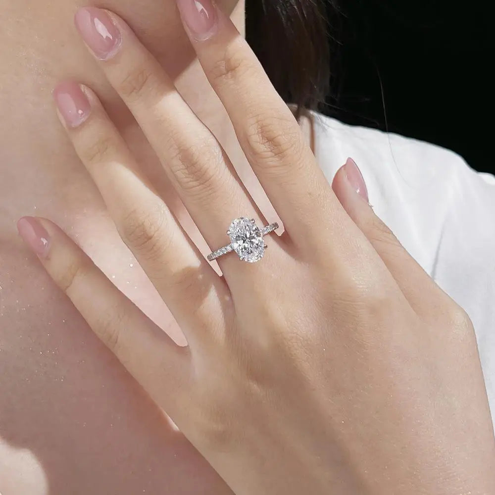 925 Silver 5A CZ Bridal Engagement Ring DY121424 product image 3