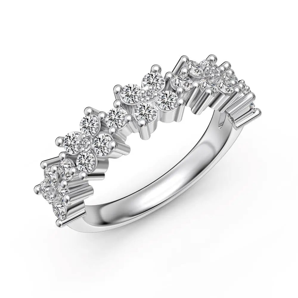 925 Sterling Silver Flower Bridal Engagement Ring product image 2