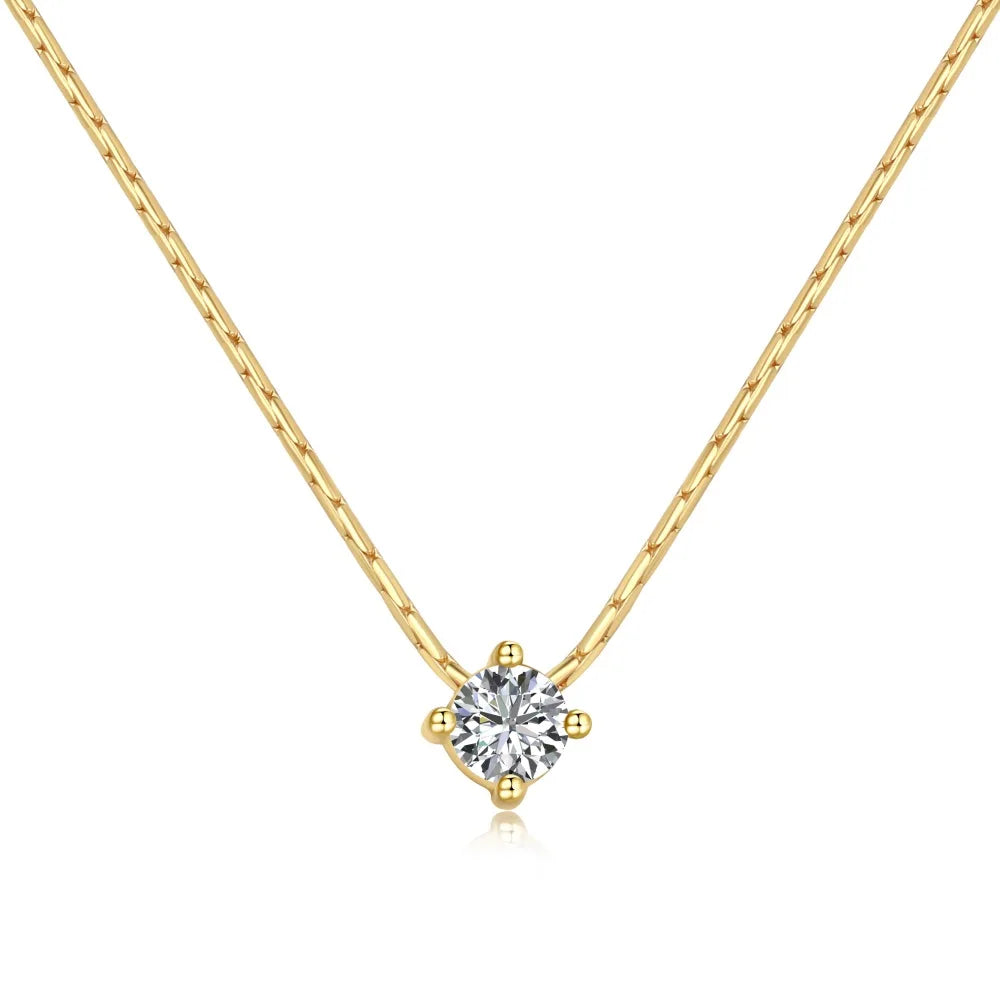 925 Silver CZ Minimalist Pendant Necklace DY190663 product image 7