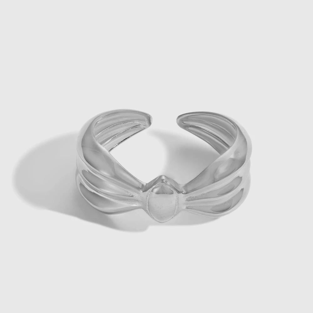 925 Sterling Silver Bow Minimalist Adjustable Ring product image 8