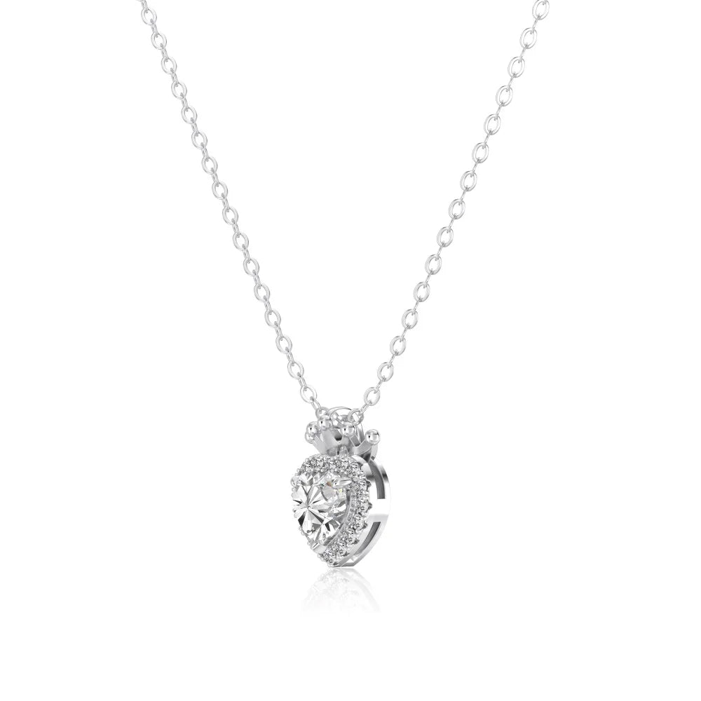 925 Sterling Silver Heart 5A CZ Lariat Necklace product image 7