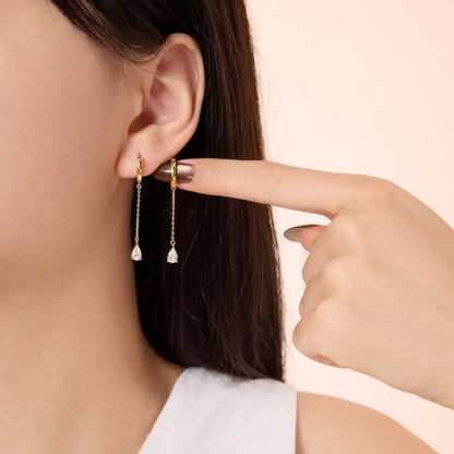 KAKODIY Hypoallergenic 925 Sterling Silver Pendant 5A CZ Zircon Ring Earrings Women Teen Girl Simple Tassel Earrings High Jewelry - product image 3