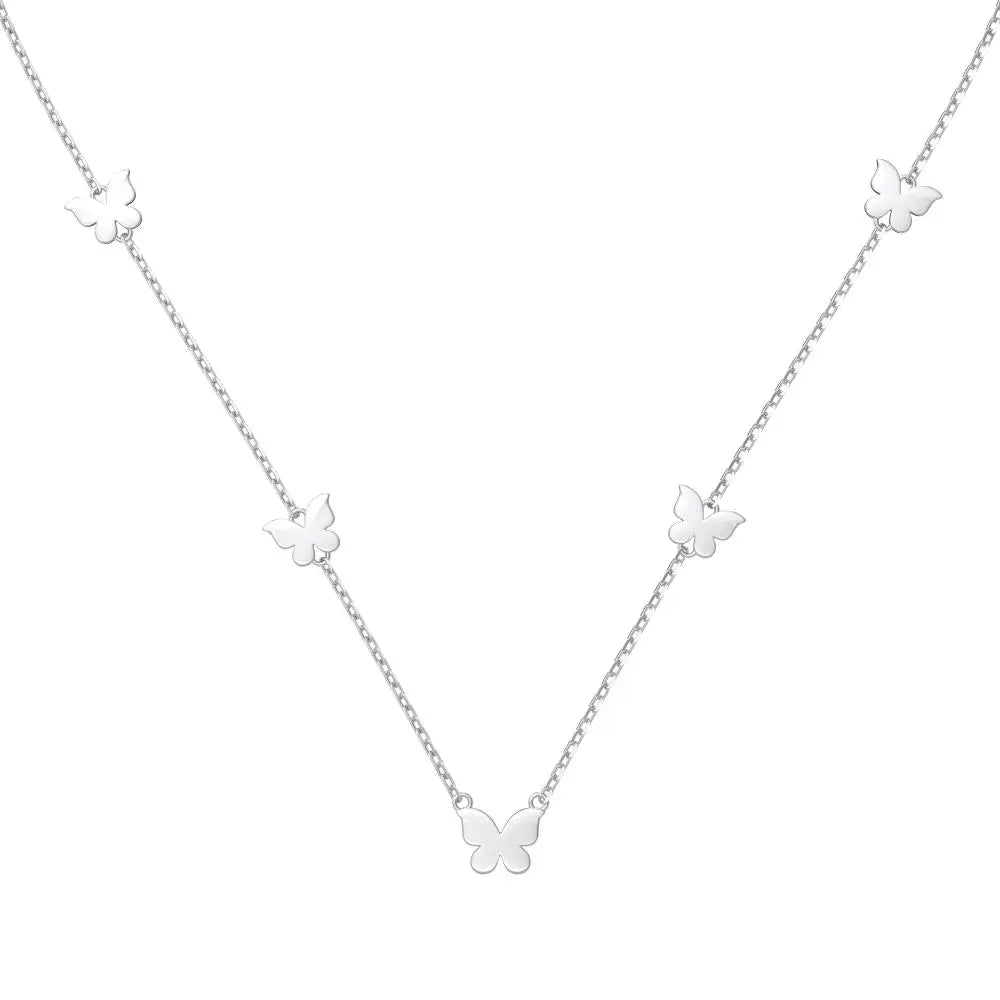 925 Silver Butterfly Pendant Necklace DY191180 product image 7