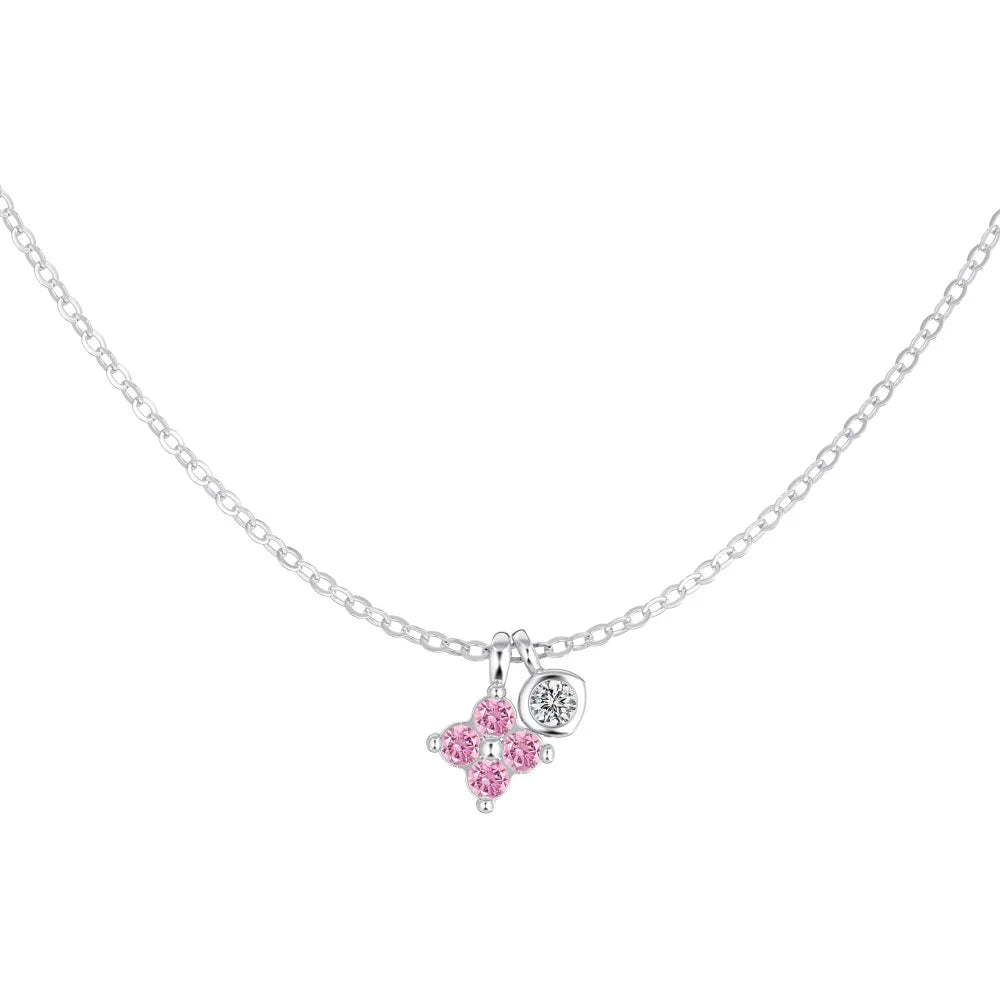 925 Sterling Silver Clover 5A CZ Lariat Necklace by KAKODIY