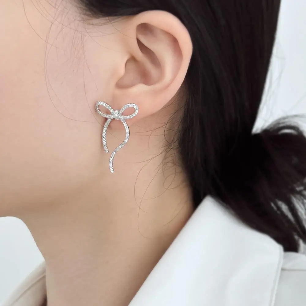 KAKODIY Gold Plated Designer Bow Earrings 925 Sterling Silver Fine Jewelry Earrings - product image 5