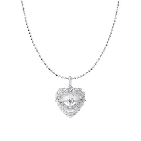 925 Sterling Silver Heart CZ Pendant Necklace by KAKODIY