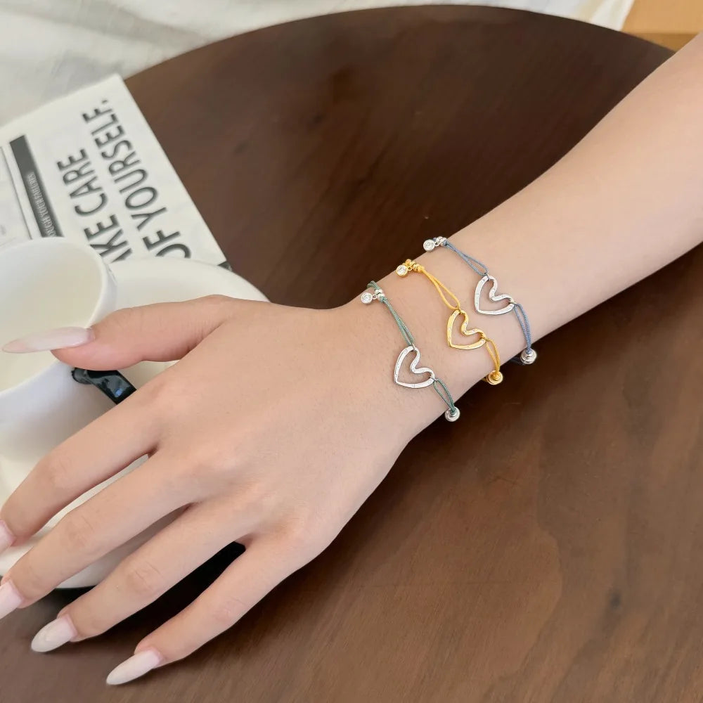925 Silver Heart 5A CZ Chain Bracelet DY150659 product image 2