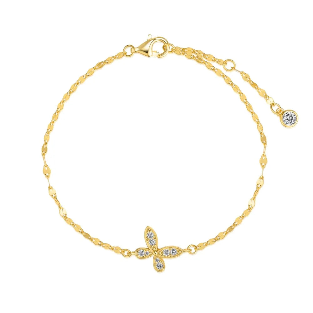 925 Silver Butterfly 5A CZ Chain Bracelet DY150664 product image 8