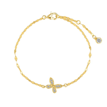 925 Silver Butterfly 5A CZ Chain Bracelet DY150664 product image 8