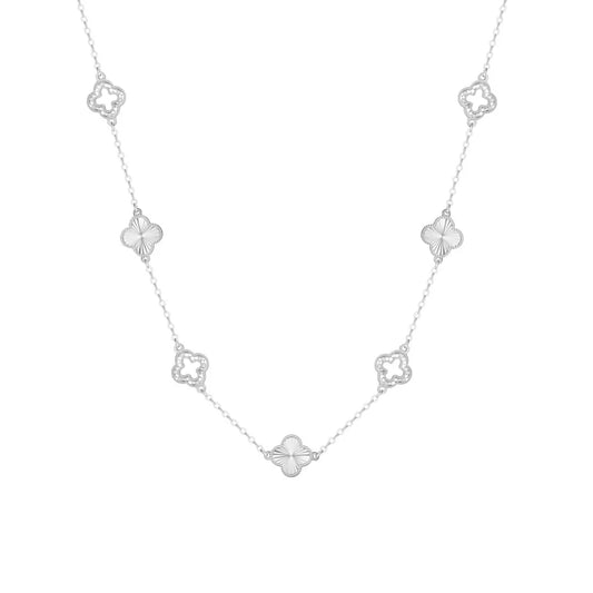 925 Silver Clover 5A CZ Pendant Necklace DY191509 by KAKODIY