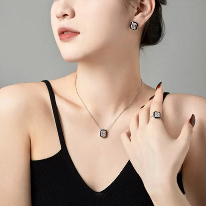925 Silver CZ Minimalist Engagement Ring DY120909 product image 2