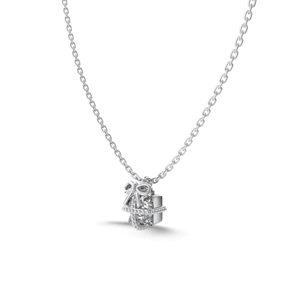 Tiny Delicate Women Jewelry Hypoallergenic Rhodium 14K Gold Plated Sterling Silver 5A Zirconia Gift Box Pendant Necklace