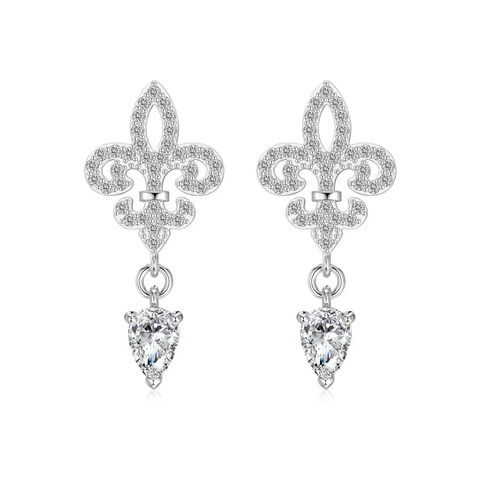 KAKODIY Charm Exclusive Design Rhodium 18K Gold Plated 925 Sterling Silver 5A Cubic Zirconia Iris Flower Stud Earrings Female - product image 1
