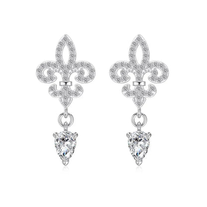 KAKODIY Charm Exclusive Design Rhodium 18K Gold Plated 925 Sterling Silver 5A Cubic Zirconia Iris Flower Stud Earrings Female - product image 1