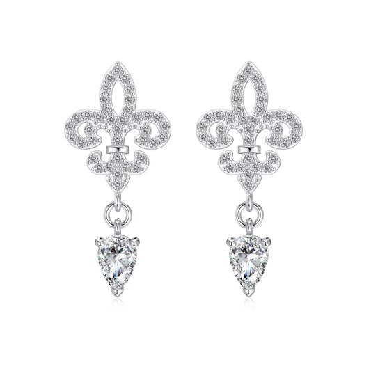 KAKODIY Charm Exclusive Design Rhodium 18K Gold Plated 925 Sterling Silver 5A Cubic Zirconia Iris Flower Stud Earrings Female - product image 1