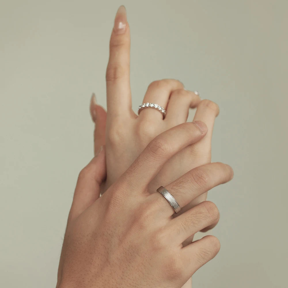 925 Sterling Silver CZ Minimalist Wedding Ring product image 2
