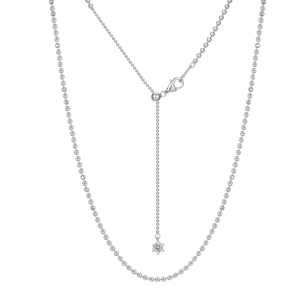 925 Sterling Silver CZ Minimalist Chain Necklace product image 7
