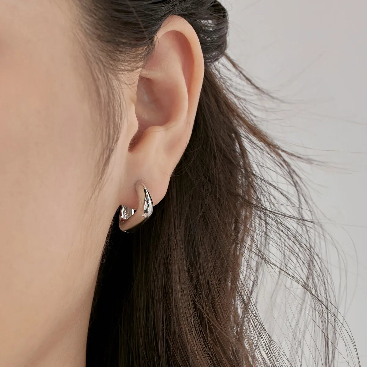 New Trendy Vintage Geometric Triangle Square Huggie Earring S925 Sterling Silver 18K Gold Plated Hoop Earrings for Women