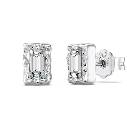 KAKODIY Elegant 925 Sterling Silver Stud Earrings, Emerald Cubic Zirconia 18K Gold Plated Sterling Silver Jewelry - product image 1