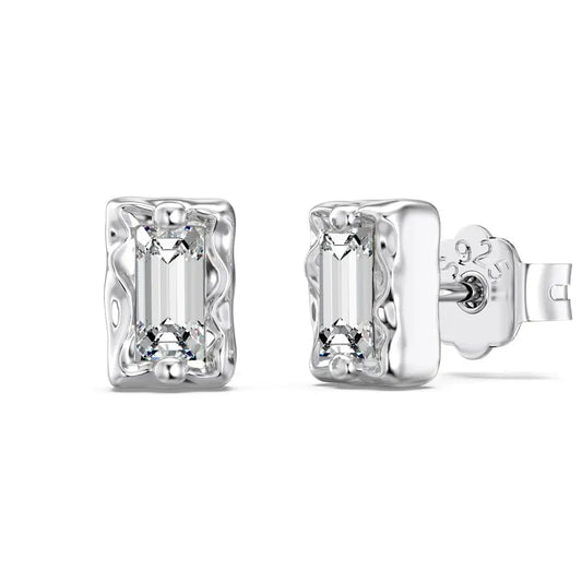 KAKODIY Elegant 925 Sterling Silver Stud Earrings, Emerald Cubic Zirconia 18K Gold Plated Sterling Silver Jewelry - product image 1