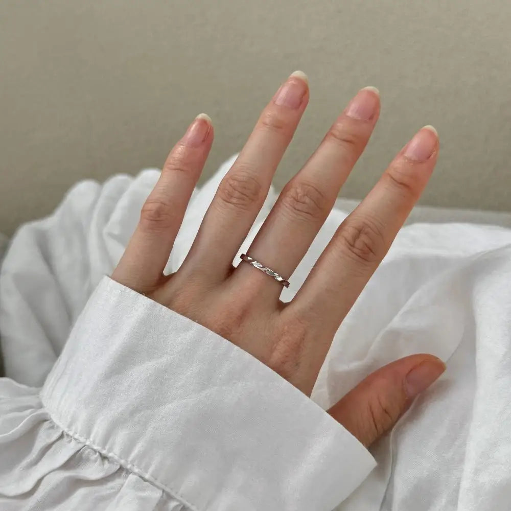 925 Sterling Silver Geometric Bridal Wedding Ring product image 2