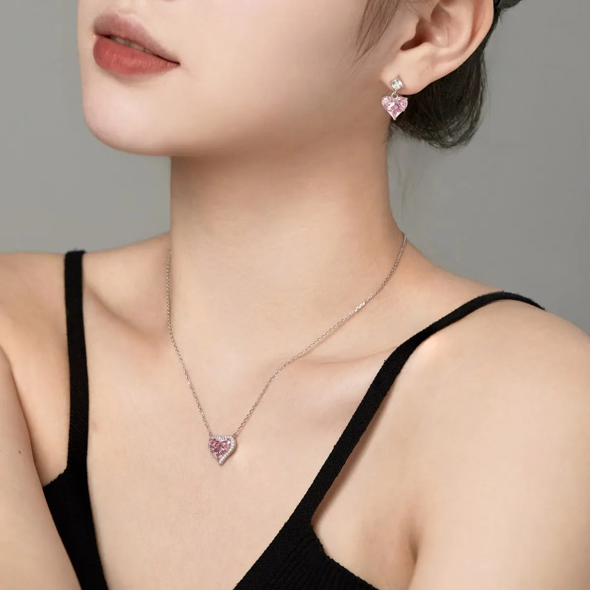 925 Silver Heart CZ Pendant Necklace DY190684 product image 6