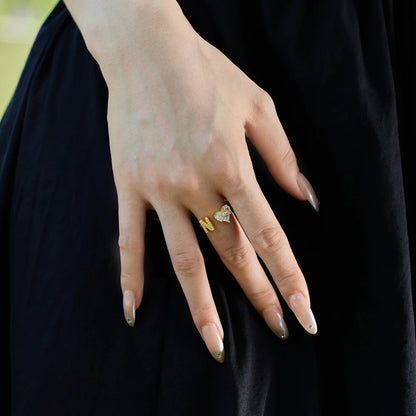 Sterling Silver 5A CZ Stackable Initial Rings Heart Capital N Letter Initial Rings for Women Teens Girls Letter Rings