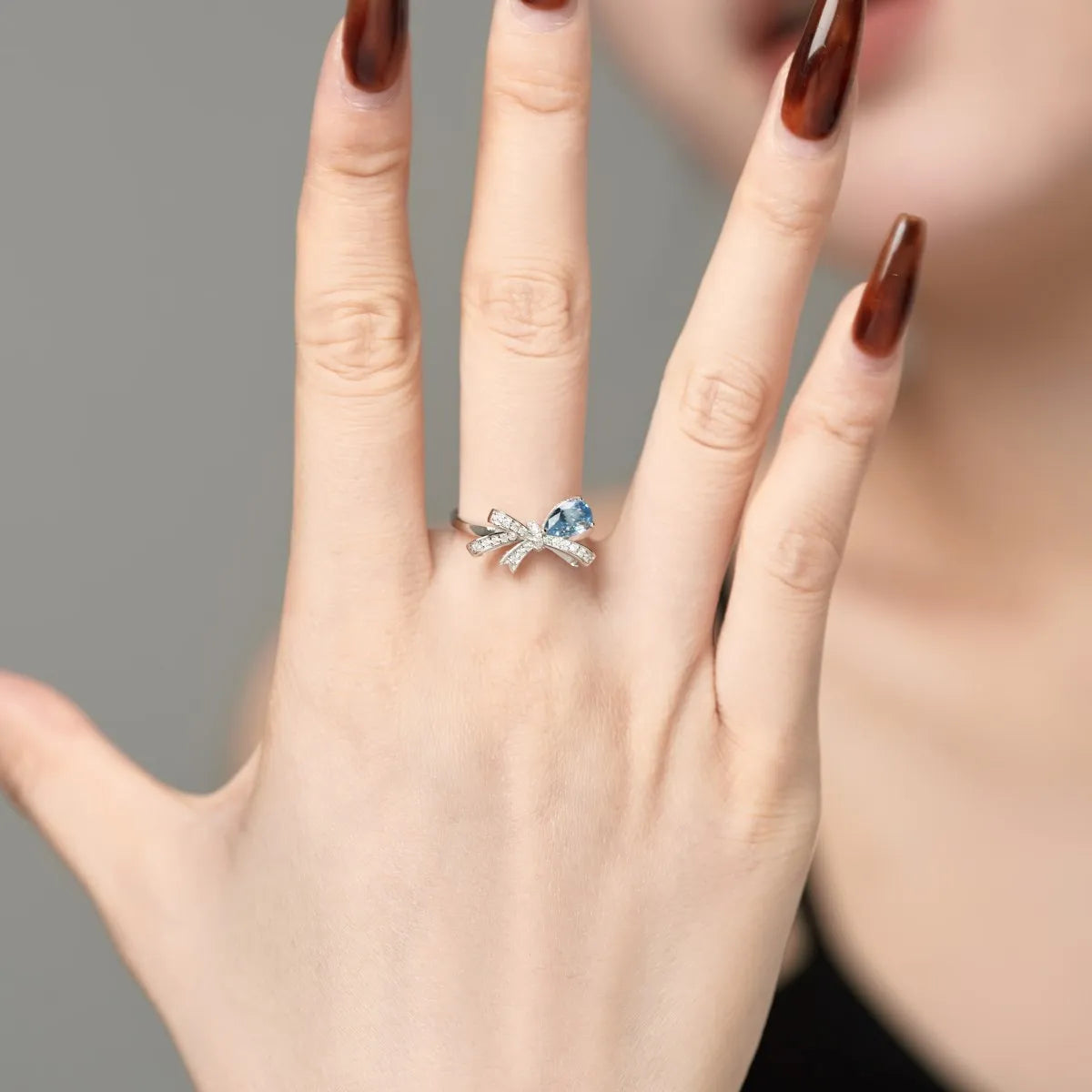 925 Silver Bow CZ Bridal Wedding Ring DY120926 product image 4