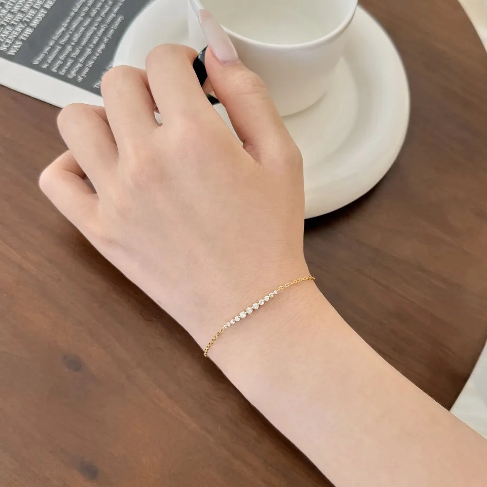 925 Sterling Silver 5A CZ Minimalist Bracelet product image 6