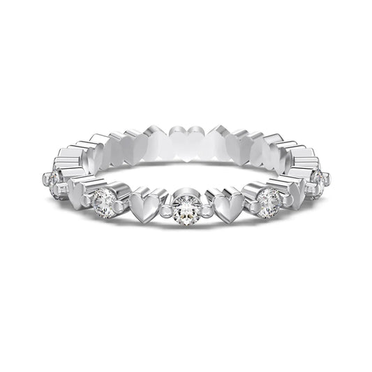 925 Silver Heart 5A CZ Eternity Ring DY121119 by KAKODIY