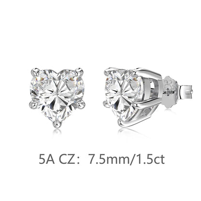 KAKODIY Small Charm Boutique Jewelry Hypoallergenic 925 Sterling Silver Multi Size Infinite Heart 5A Cubic Zirconia Stud Earrings