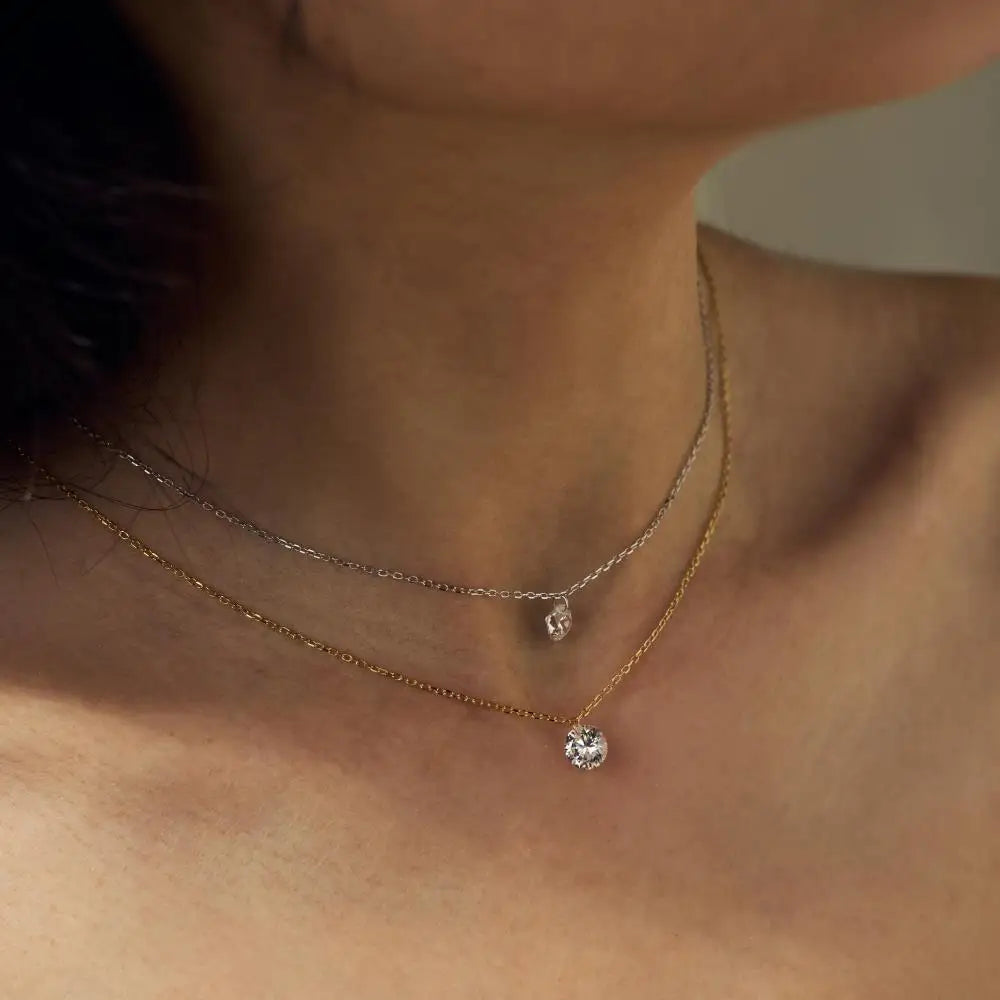 925 Silver CZ Statement Pendant Necklace DY191187 product image 3