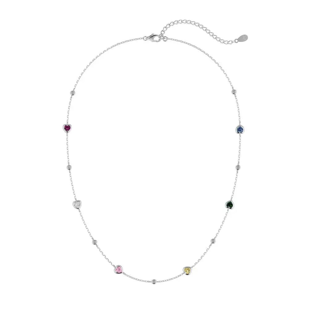 925 Silver Heart CZ Pendant Necklace DY191654 product image 7