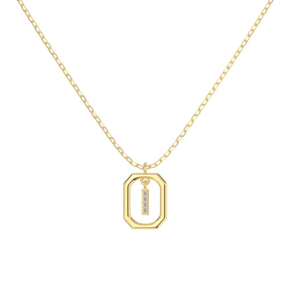 925 Silver 5A CZ Initial Necklace DY191337 product image 4