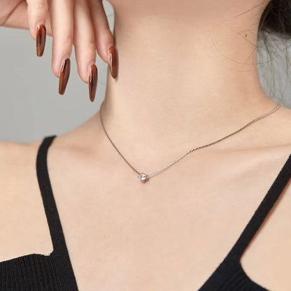 925 Silver CZ Minimalist Pendant Necklace DY190663 product image 5