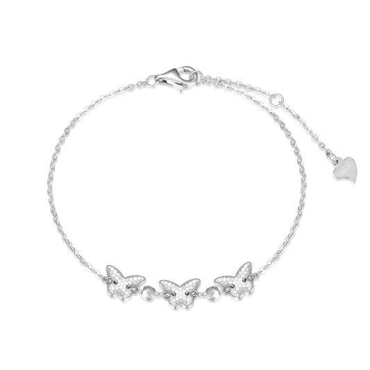 925 Sterling Silver Butterfly Charm Bracelet product image 6