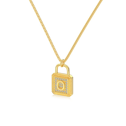 925 Sterling Silver Lock Bridal Initial Necklace product image 14
