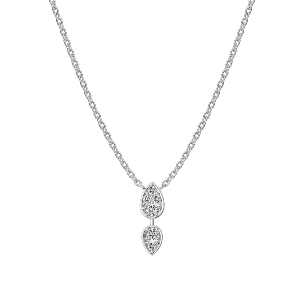 Wholesale Price S925 Sterling Silver Necklace Cubic Zirconia Cz 3 Stone Pendant Three Stone Waterdrop Pear Necklaces Women