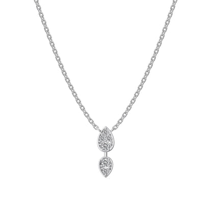Wholesale Price S925 Sterling Silver Necklace Cubic Zirconia Cz 3 Stone Pendant Three Stone Waterdrop Pear Necklaces Women