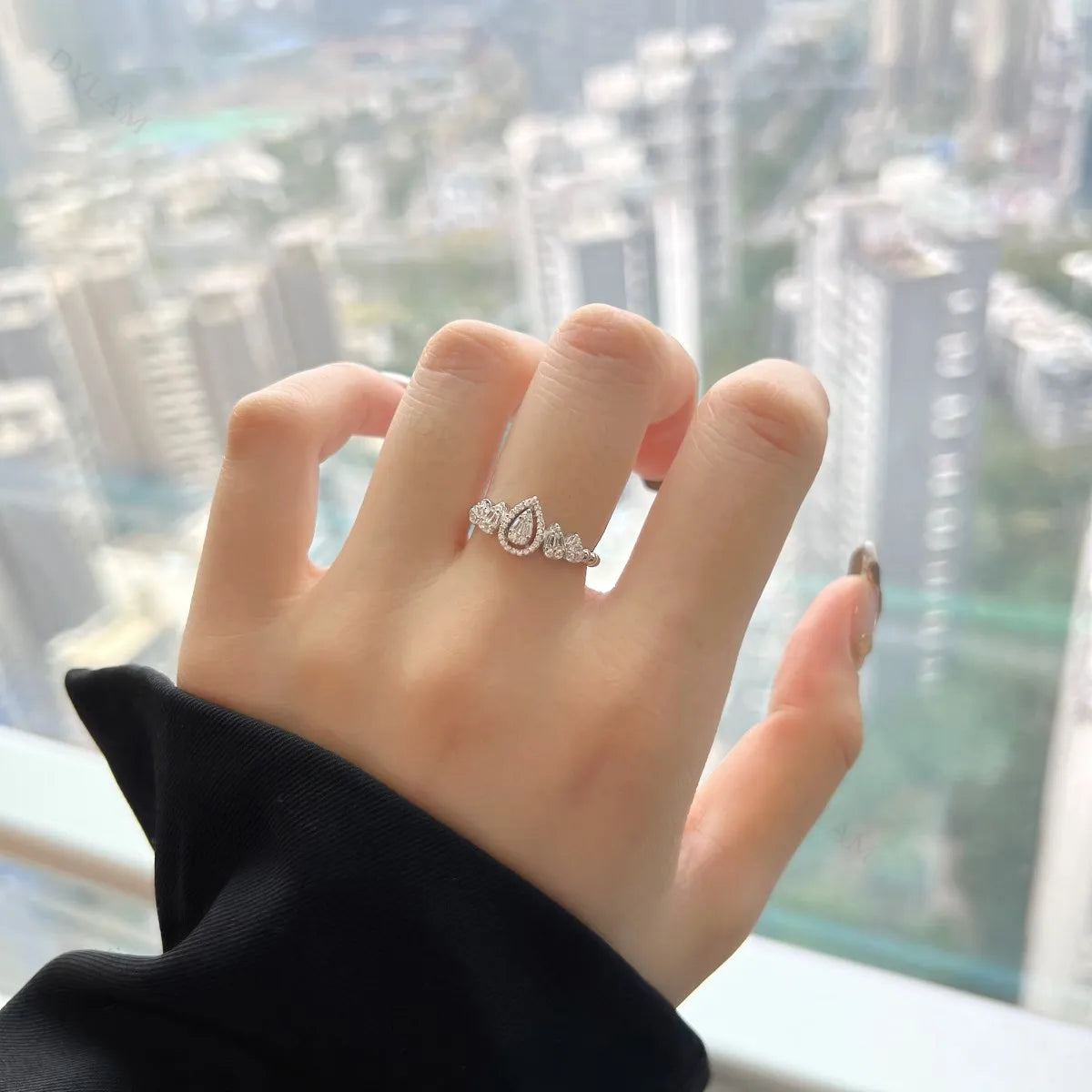 925 Sterling Silver Teardrop CZ Ring product image 4
