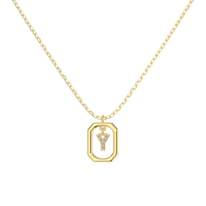 925 Sterling Silver Y Initial 5A CZ Necklace product image 4