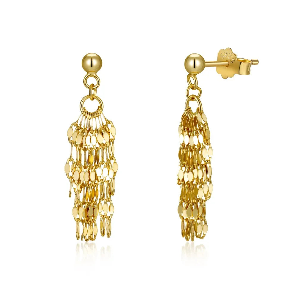 KAKODIY Multilayer Disc Earrings 18K Gold Rhodium Plated Geometric Tassel Earrings 925 Sterling Silver Bohemian Jewelry
