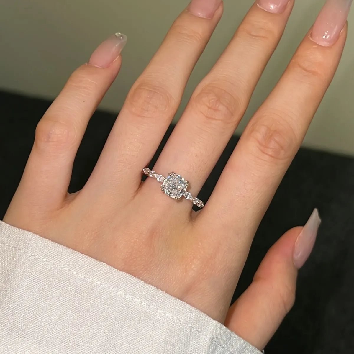 925 Sterling Silver CZ Engagement Ring DY121115 product image 5