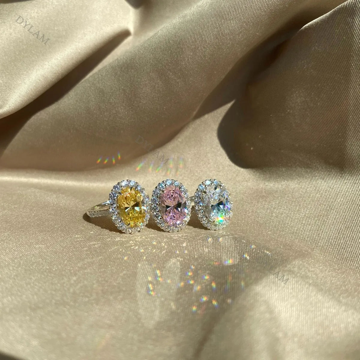 New Designs High Carbon Diamond Oval Eternity Jewelry Engagement Anniversary Royal Pure CZ 8A Silver S925 Wedding Rings
