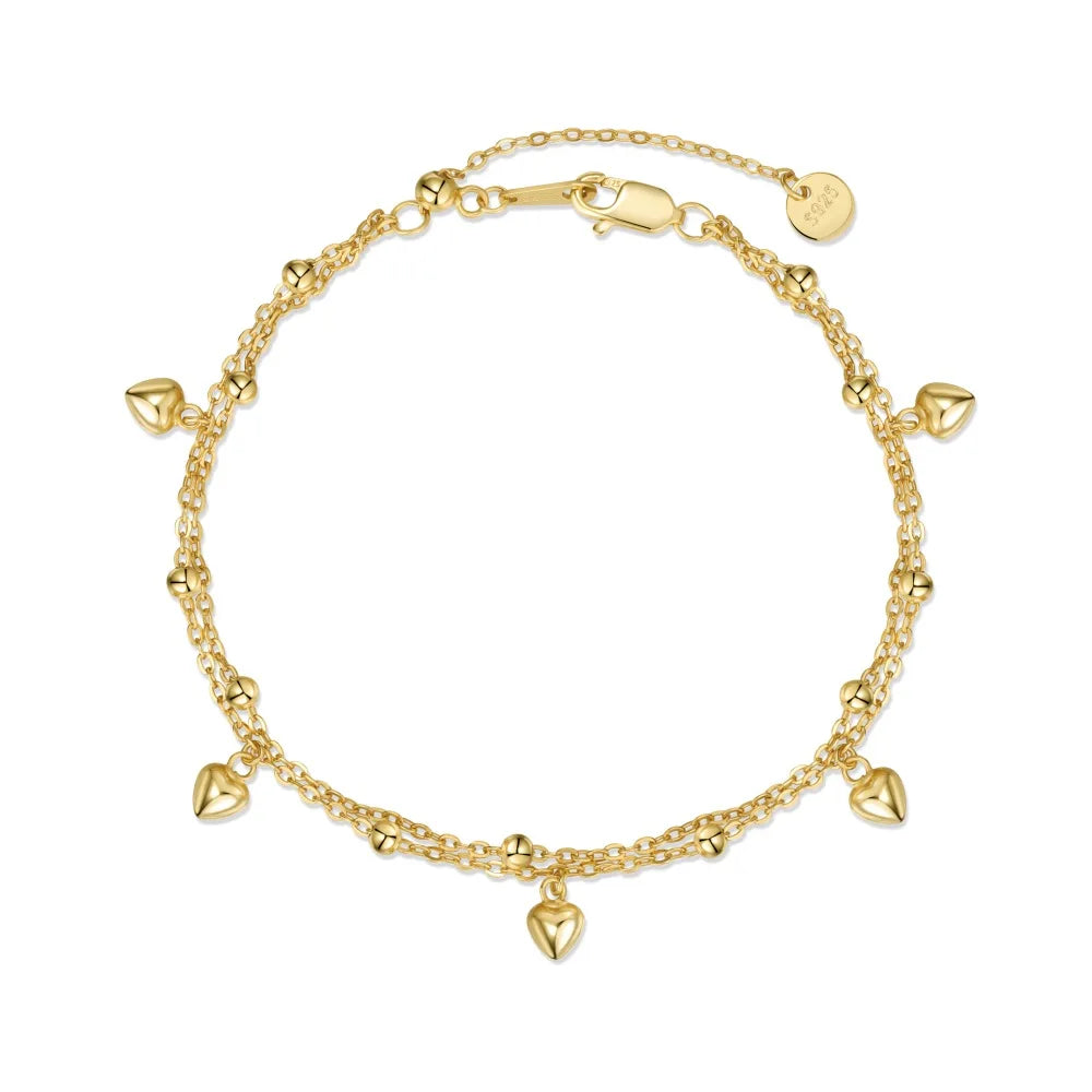 925 Sterling Silver Heart Chain Bracelet DY150571 product image 8