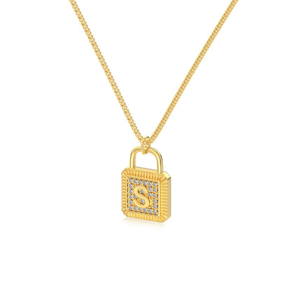 925 Sterling Silver Lock Bridal Initial Necklace product image 10